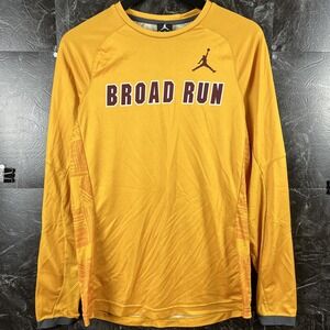 Jordan Nike Men's Yellow Broad Run Running Sleeve Shirt Medium